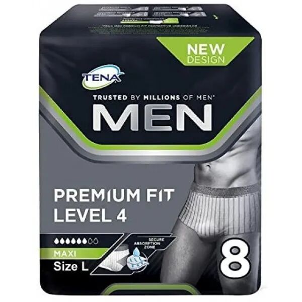 Tena Men Premium Fit Mutandina Assorbente Livello 4 Taglia L 8 Pezzi