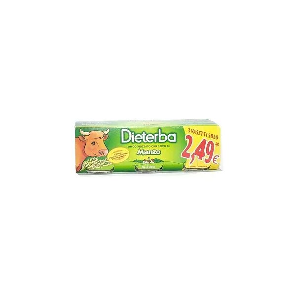 dieterba omogenizzato manzo 3 vasetti da 80 g