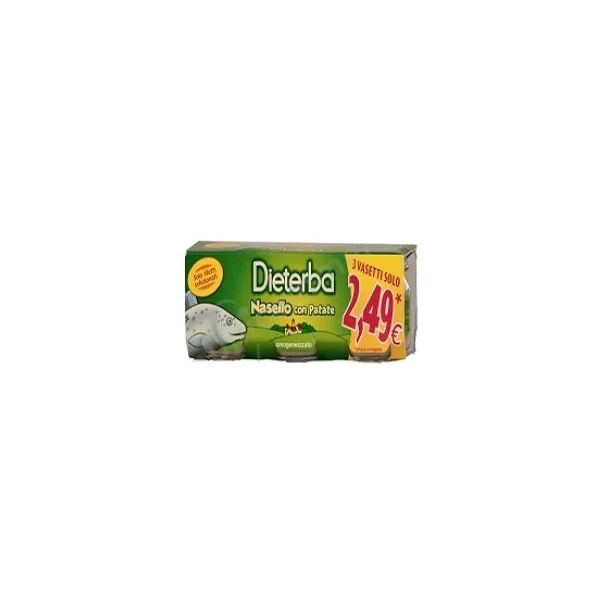 dieterba omogenizzato nasello 3 vasetti da 80 g