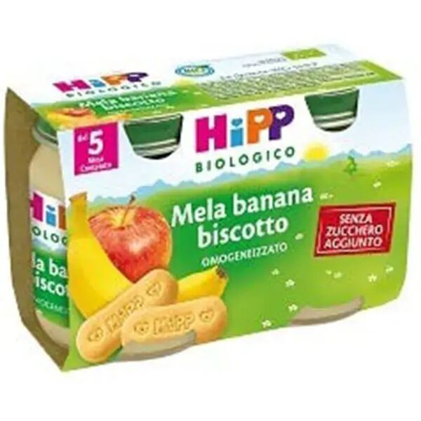 hipp bio merenda mela banana e biscotto 2 x 125 g