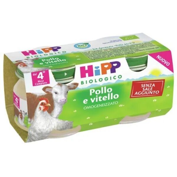 hipp biologico omogeneizzato vitello e pollo 2x80g