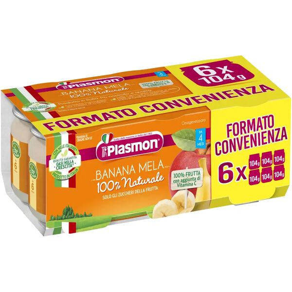 plasmon omogeneizzato banana e mela 6x104 g