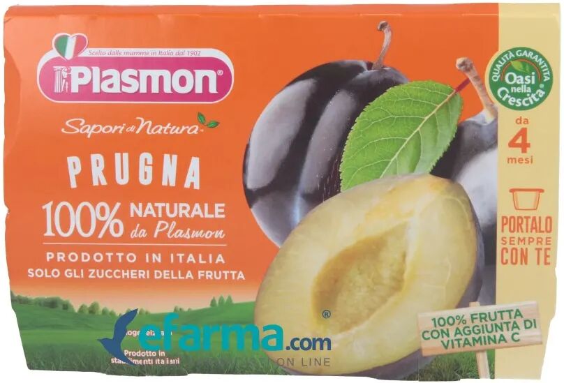 plasmon omogeneizzati di frutta sapori di natura alla prugna 4x10 g +4m