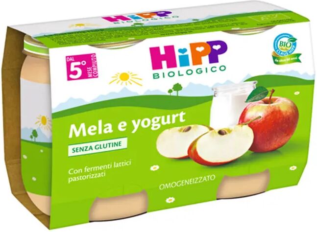 hipp biologico omogeneizzato merenda mela e yogurt 2 x125 g