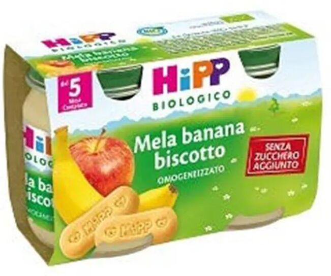 hipp bio merenda mela banana e biscotto 2 x 125 g