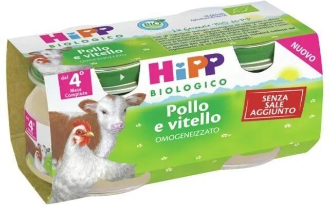 hipp biologico omogeneizzato vitello e pollo 2x80g