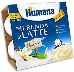 humana merenda al latte gusto vaniglia 4x100 g