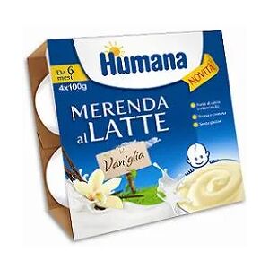 Humana Merenda Al Latte Gusto Vaniglia 4x100 G