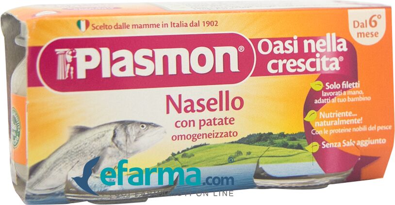 Plasmon Omogenizzato Nasello e Patate 2 Vasetti per 80 g