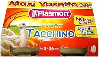 Plasmon Omogenizzato Tacchino 2 Vasetti da 120 g