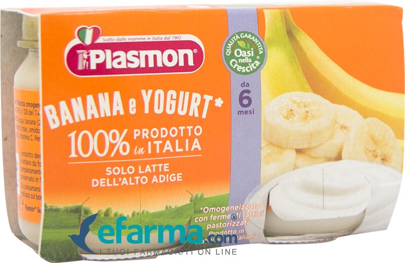 Plasmon Dessert Omogeneizzato Yogurt Banana 2 Vasetti da 120 g