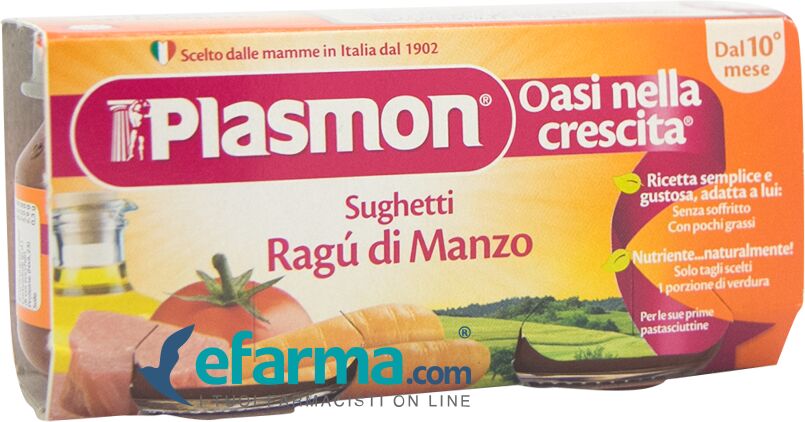 Plasmon I SughettI Al Ragù di manzo 2 Vasetti da 80 g