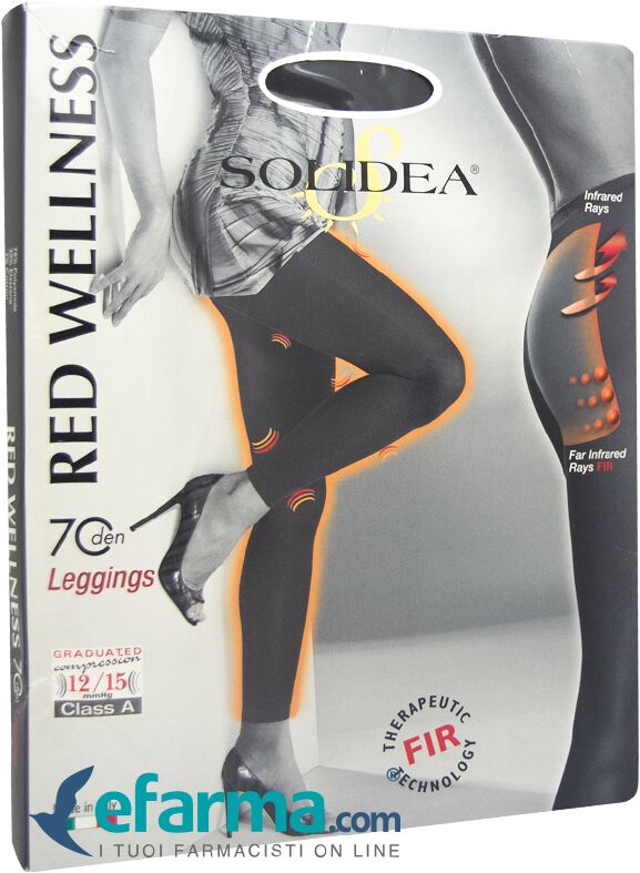 SOLIDEA Redwellness 70 DEN Leggins Compressivo Colore Nero Taglia 2 M