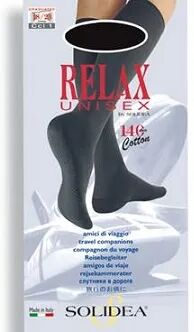 SOLIDEA Relax Unisex 140 DEN Gambaletto Compressivo Punta Chiusa Colore Antracite Taglia 5