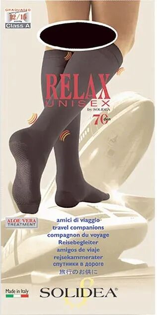 SOLIDEA Relax Unisex 70 DEN Gambaletto Compressivo Colore Nero Taglia 5 XXL