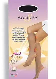 SOLIDEA Miss Relax 100 DEN Gambaletto Compressivo Colore Nero Taglia 1 S