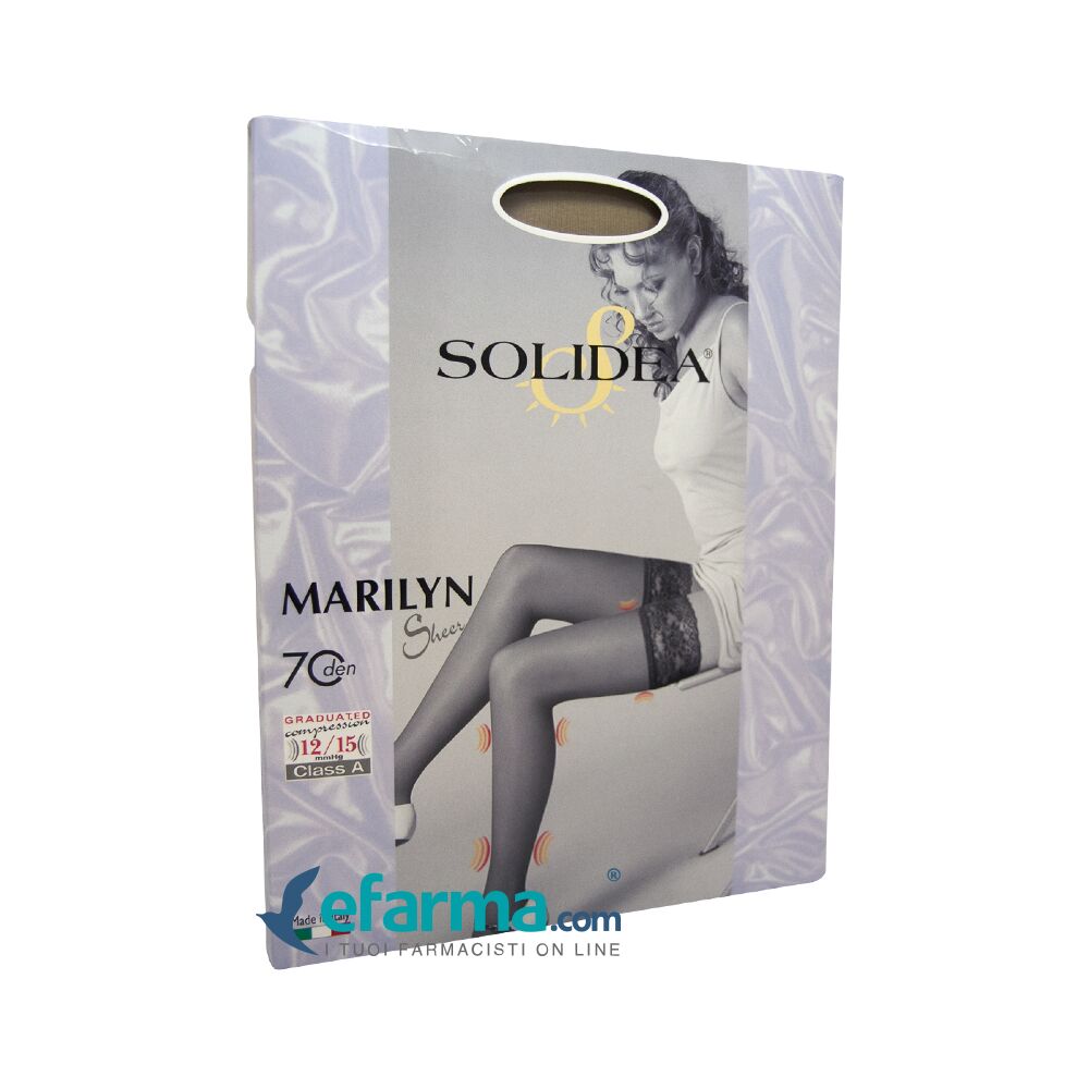 SOLIDEA Marilyn Sheer 70 DEN Calza Autoreggente Compressiva Colore Sabbia Taglia 3
