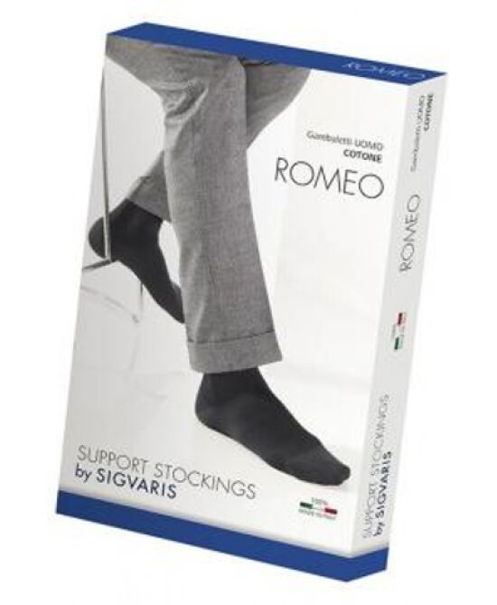 SIGVARIS Romeo 180 DEN Gambaletto Uomo In Cotone Riposante Colore Blu Taglia 1