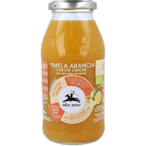 alce nero succo di mela arancia carota e limone bio 500 ml