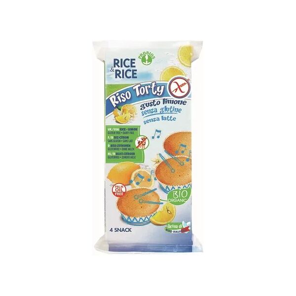 probios rice&rice riso torty al limone merendine biologiche 4x45 g