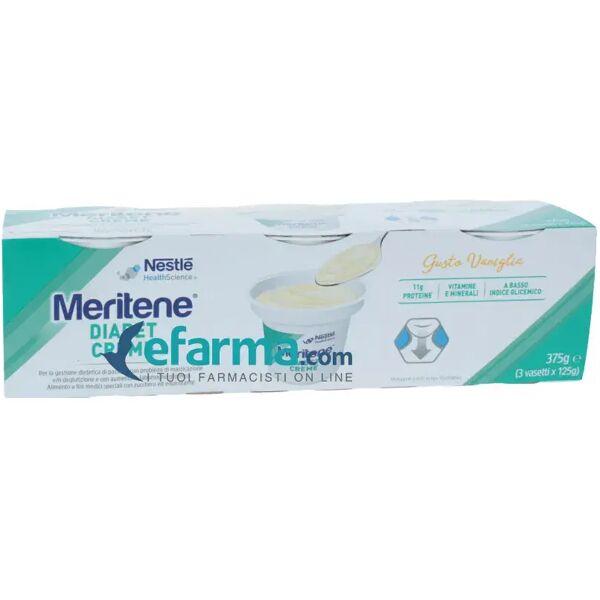 meritene diabet crema vaniglia dessert iperproteico e ipercalorico 3x125 g