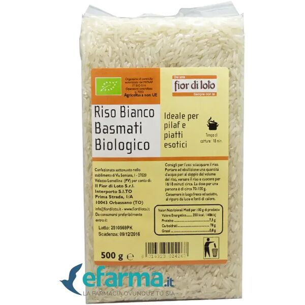 oxxigena fior di loto riso basmati bianco biologico 500 g