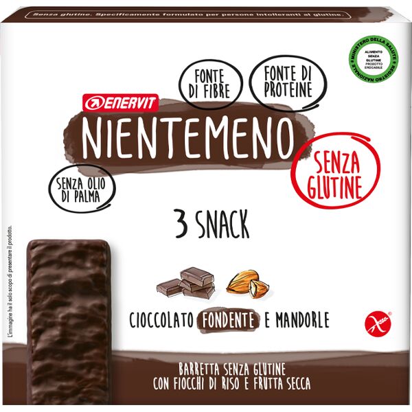 nientemeno enervit barretta cioccolato fondente e mandorle 3 x 33 gr