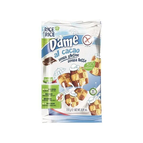 probios rice&rice dame di riso al cacao biscotti senza glutine 250 g