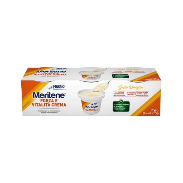 meritene forza e vitalità crema vaniglia dessert iperproteico ipercalorico 3x125 g