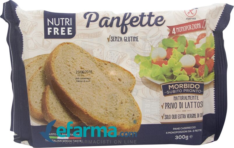 nutrifree nutri free panfette pane a fette senza glutine nuova ricetta 300 g