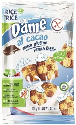 probios rice&rice dame di riso al cacao biscotti senza glutine 250 g