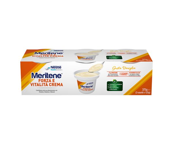 meritene forza e vitalità crema vaniglia dessert iperproteico ipercalorico 3x125 g