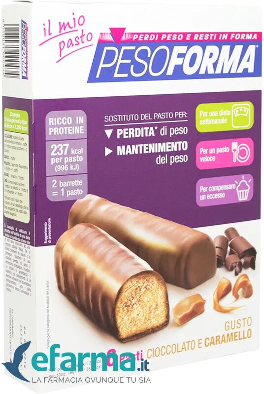 pesoforma barrette cioccolato e caramello 6 pasti