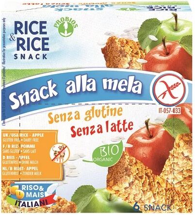 PROBIOS Rice&Rice Snack Di Riso Alla Mela Biologico Senza Glutine 6x21 g