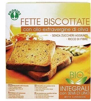 PROBIOS Fette Biscottate Integrali Con Semi Di Lino Biologico 270 g