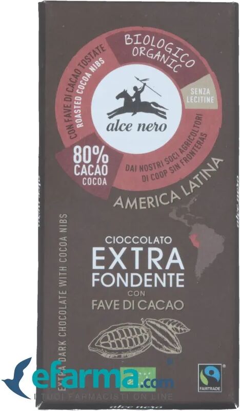 Alce Nero Tavoletta al Cioccolato Extra Fondente con Fave di Cacao Bio 100 g