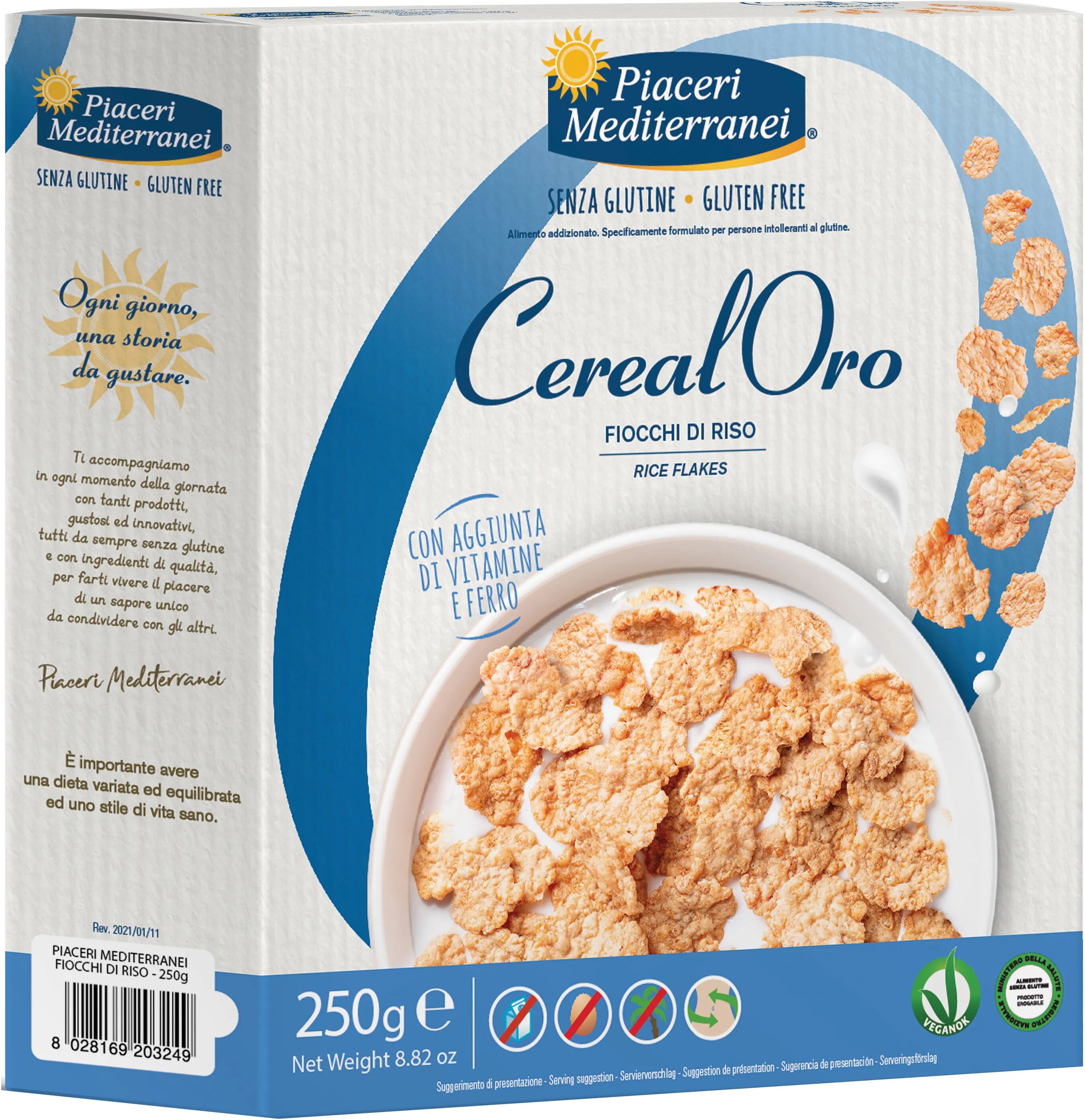 Piaceri Mediterranei CerealOro Fiocchi Di Riso Senza Glutine 250 g