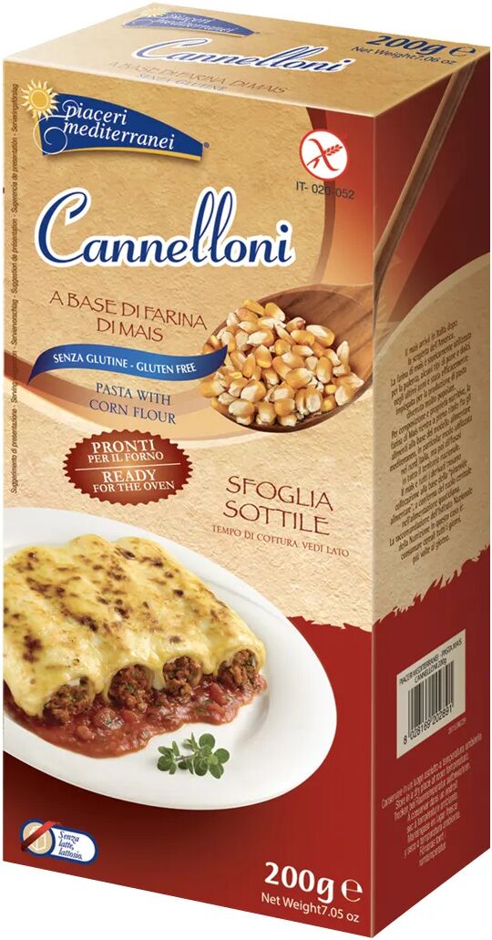 Piaceri Mediterranei Pasta Di Mais Cannelloni Senza Glutine 200 g