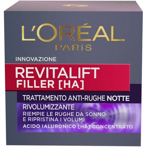 l'oréal paris revitalift filler crema viso antirughe rivolumizzante notte 50 ml