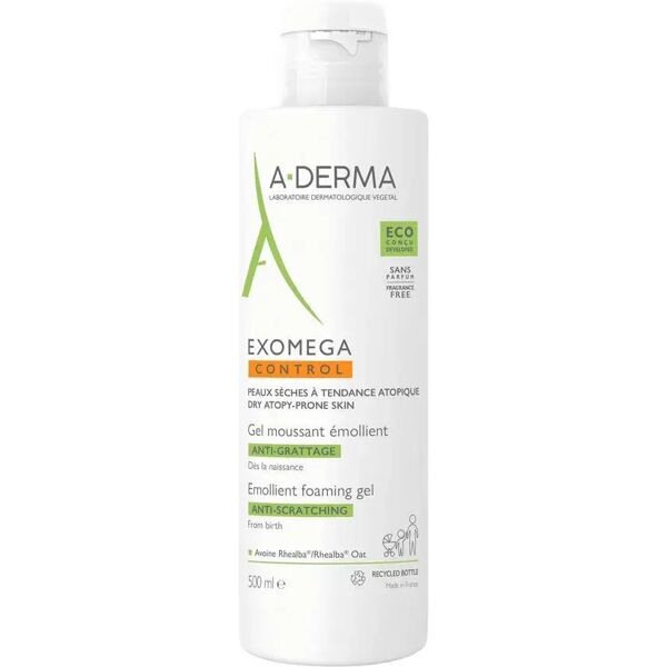 a-derma exomega control gel detergente emolliente per pelle secca e a tendenza atopica 500 ml