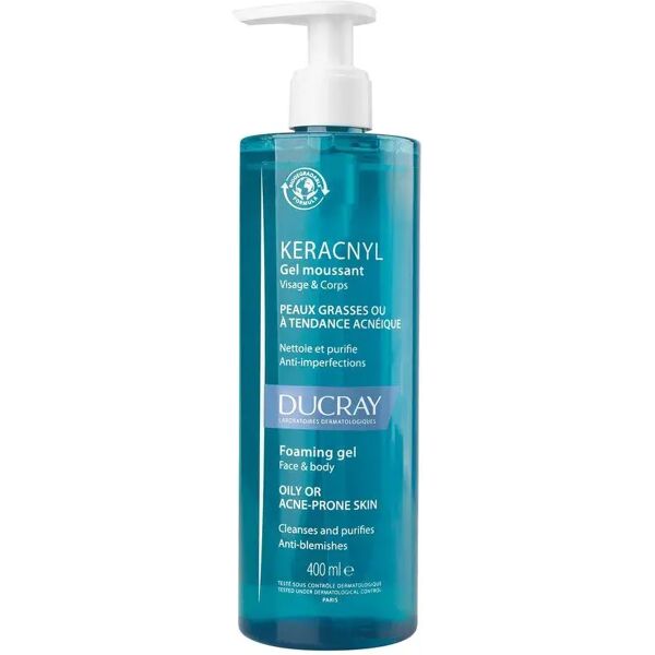 ducray keracnyl gel detergente per pelle grassa e acneica 400 ml