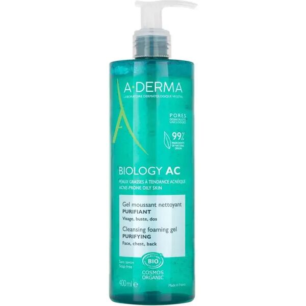 a-derma biology ac gel detergente per pelle grassa e con imperfezioni 400 ml