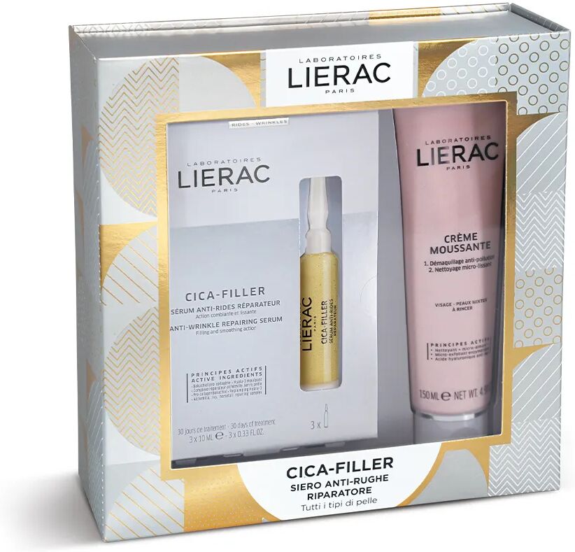 lierac cica-filler cofanetto antirughe con siero riparatore e crema mousse struccante