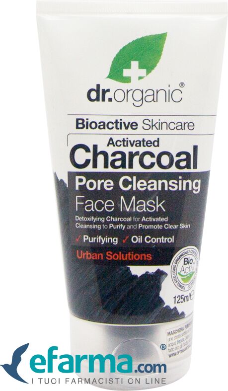 dr. organic charcoal maschera viso purificante al carbone attivo 125 ml