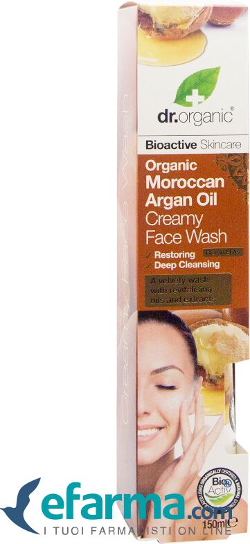 dr. organic argan crema detergente viso 150 ml