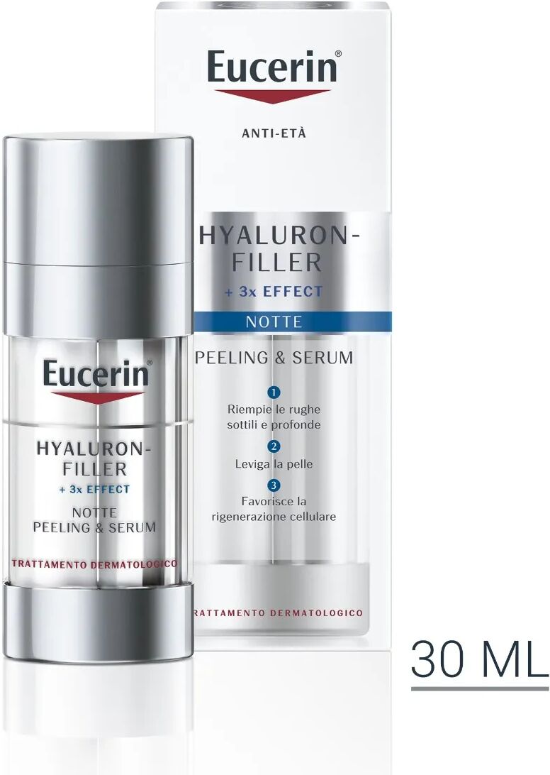 eucerin hyaluron-filler peeling & serum notte peeling anti-età siero idratante viso 30 ml