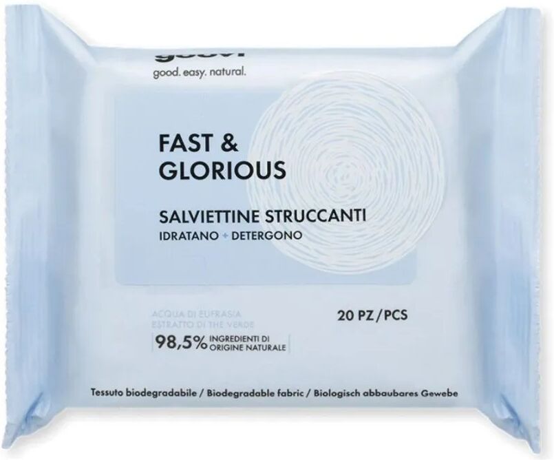 goovi fast and glorious salviettine struccanti viso 20 pezzi