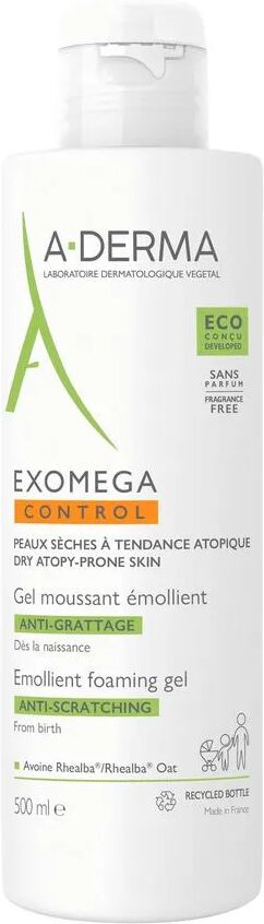 a-derma exomega control gel detergente emolliente per pelle secca e a tendenza atopica 500 ml