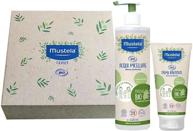 mustela bio cofanetto acqua micellare 400 ml + crema idratante da 150 ml