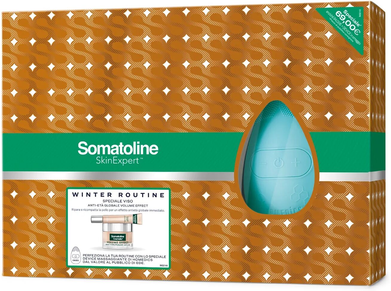 somatoline skinexpert somatoline skin expert cofanetto speciale viso antietà volume crema giorno + contorno occhi + massaggiatore viso